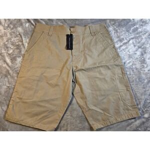 French Connection Long Cargo Shorts Mens 36x13 Khaki Tan Cotton Utility NWT